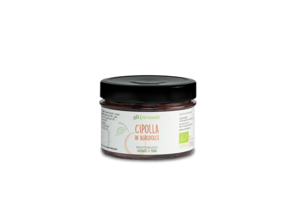 Vasetto in vetro di cipolla rossa in agrodolce biologica  (150g) prodotta nel nostro laboratorio