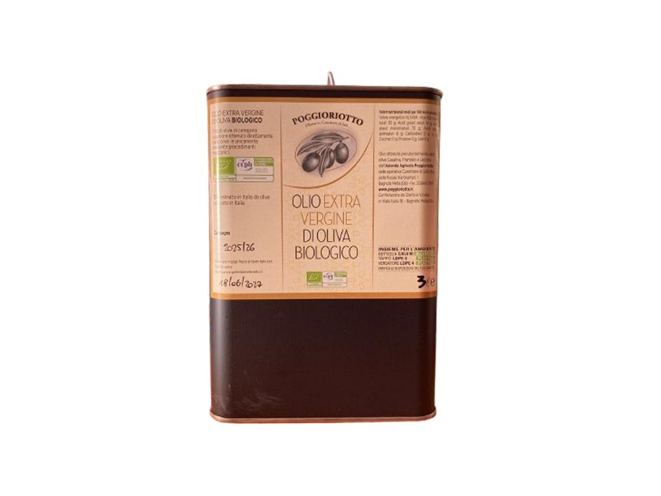 Latta di olio EVO da 3 litri biologico 