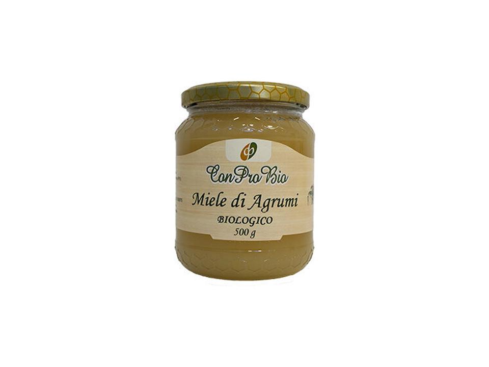 Vasetto in vetro di miele di agrumi biologico (500g)