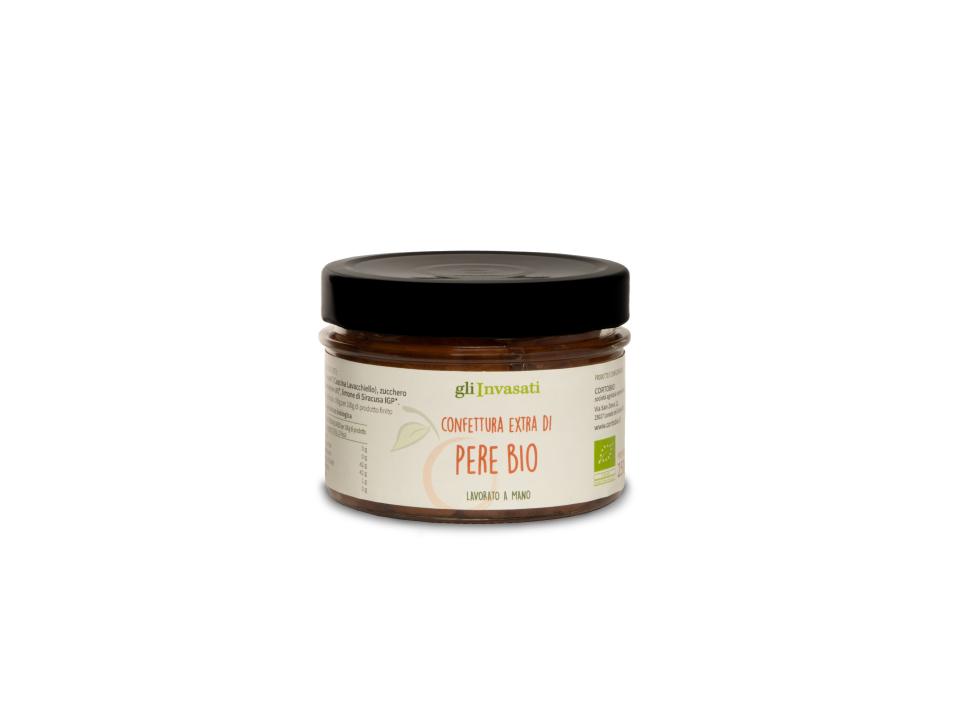 Vasetto in vetro di confettura extra di pere biologiche (250g) prodotta nel nostro laboratorio