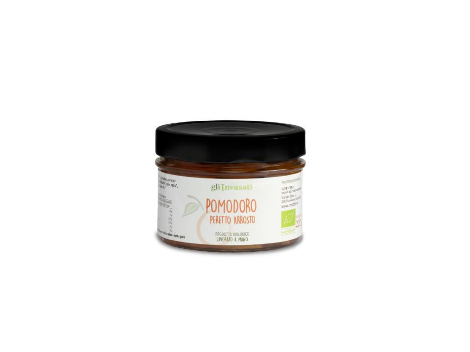 Vasetto in vetro di pomodoro peretto arrosto biologico (200g) prodotto nel nostro laboratorio