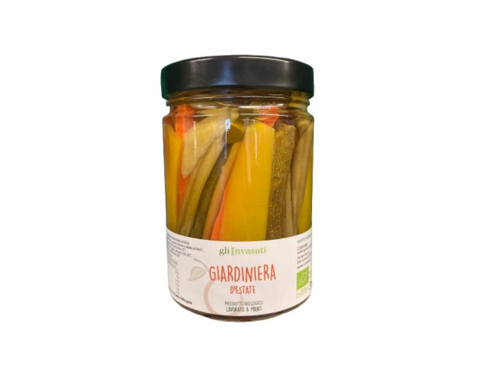 Vasetto in vetro di giardiniera d'estate biologica (330g) prodotta nel nostro laboratorio