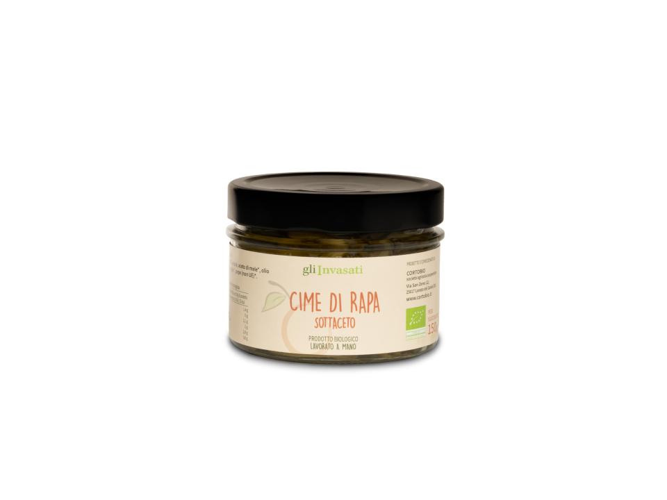 Vasetto in vetro di cime di rapa sottaceto (150g) prodotte nel nostro laboratorio