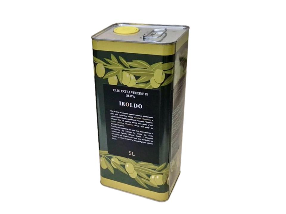 Latta da 5 litri di olio EVO bio - Iroldo - Nocellara Messinese